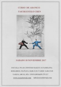 CURSO DE ABANICO ESTILO CHEN, SÁBADO 18 DE NOVIEMBRE 2017