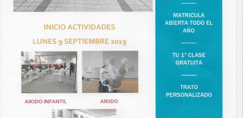 INICIO ACTIVIDADES 2019-2020  LUNES 9 DE SEPTIEMBRE 2019